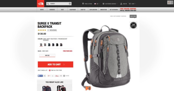 What Nike.com (and Others) Can Teach You About Building Persuasive Product Pages image north face product variations 1 600x315